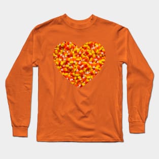 Candy Corn Heart Long Sleeve T-Shirt